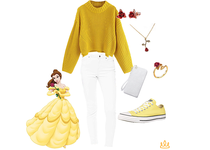 Belle DisneyBound from Beauty and the Beast - yellow sweater - Belle at the ball