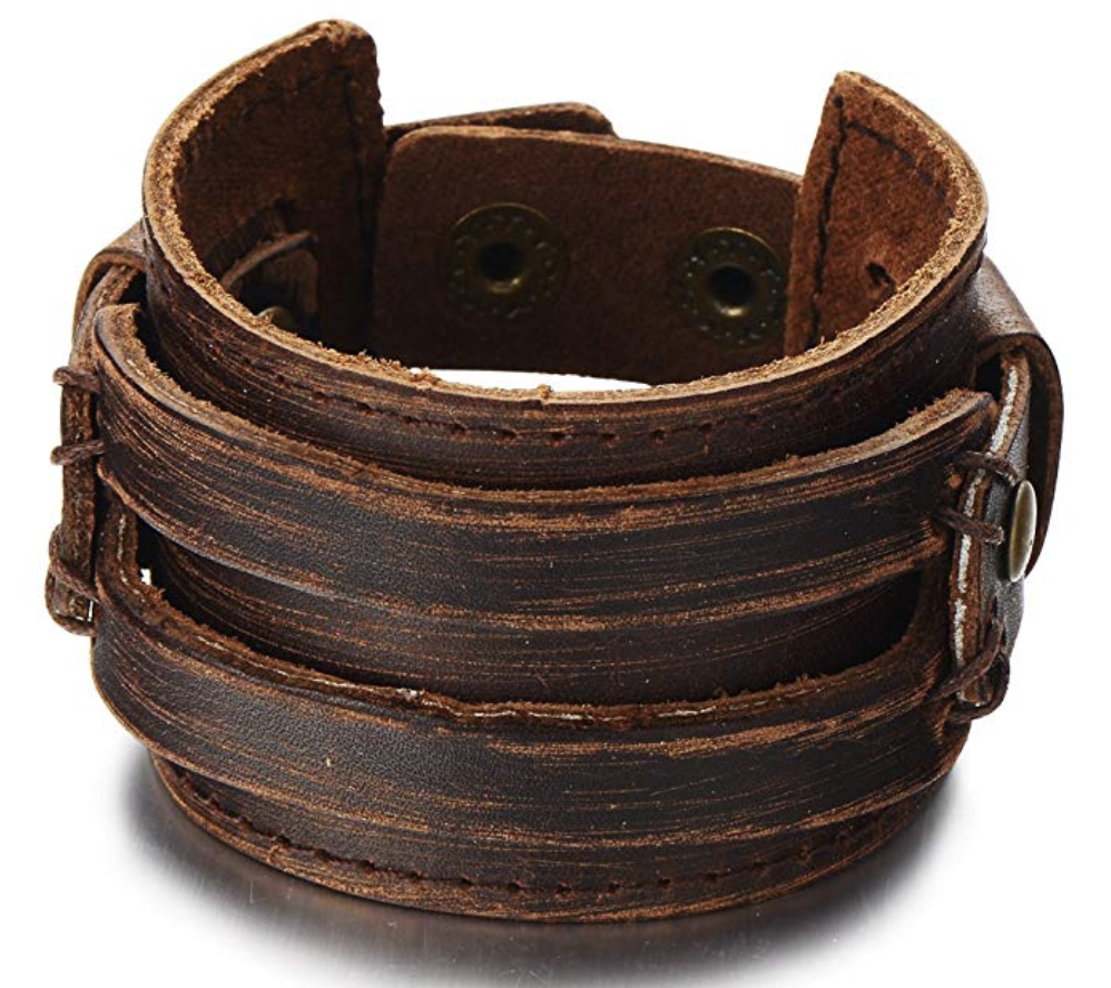 brown leather rustic cuff for Rey Star Wars
