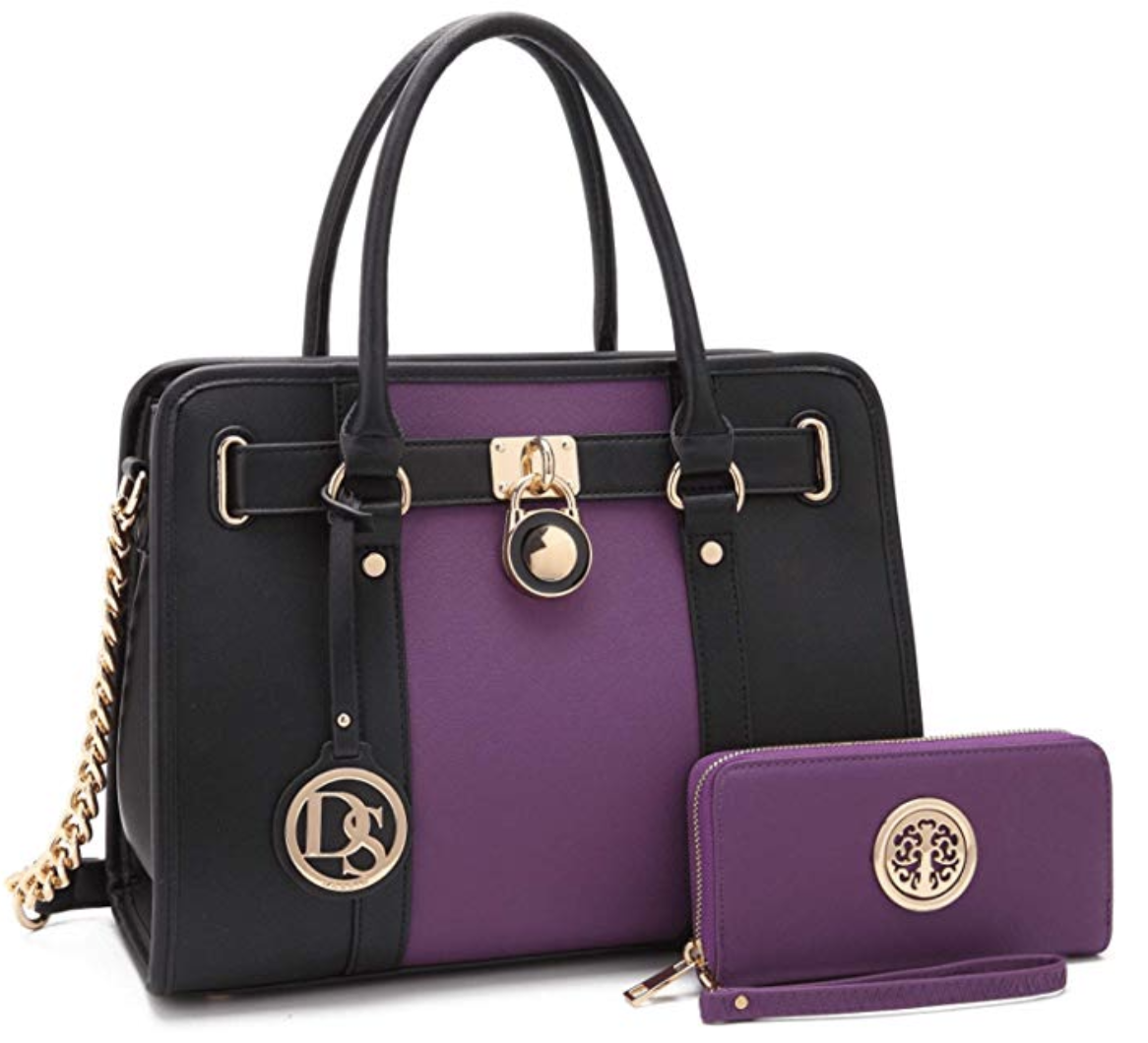 Black and purple purse