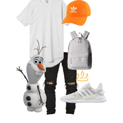 Olaf DisneyBound: Mens Orange Hat and Backpack